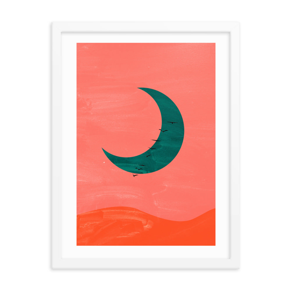 Crescent Moon Boho Framed Print