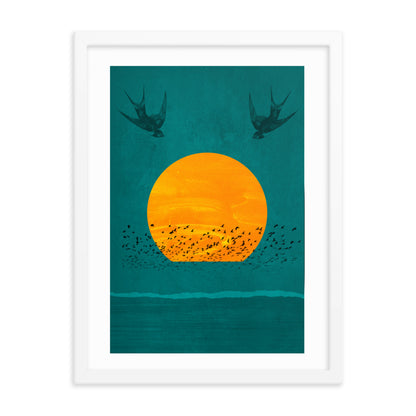 Birds Of The Sun Boho Framed Print