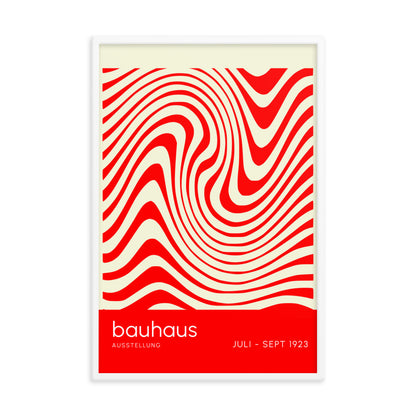 Bauhaus Orange Waves Framed Print