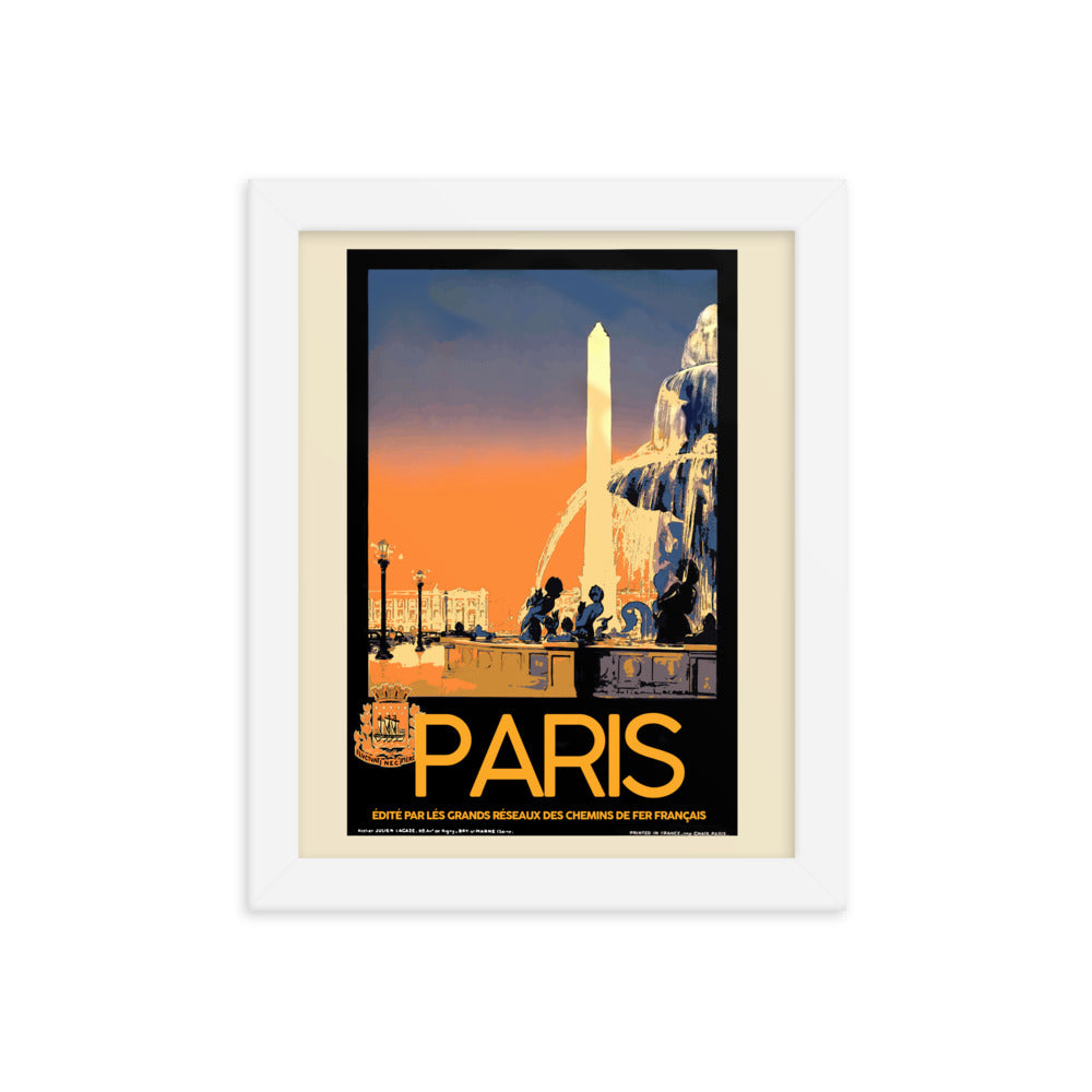 Paris Vintage Travel Poster Framed Print