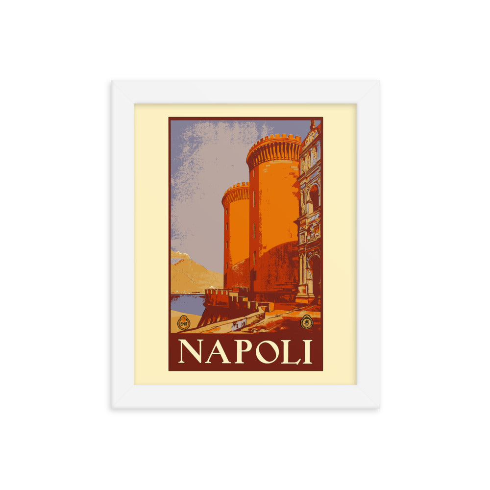 Naples Vintage Travel Poster Framed Print