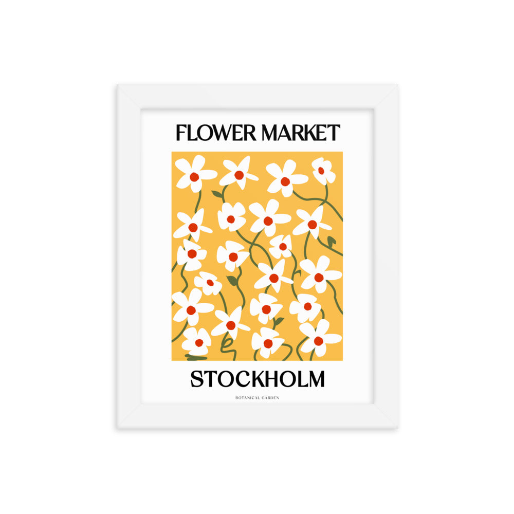 Stockholm Flower Market Framed Print