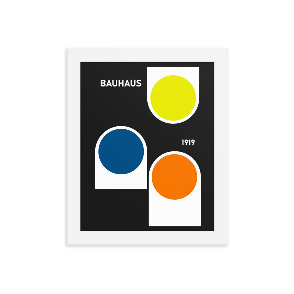 Bauhaus Retro Mono Framed Print