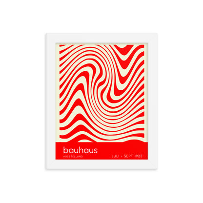 Bauhaus Orange Waves Framed Print