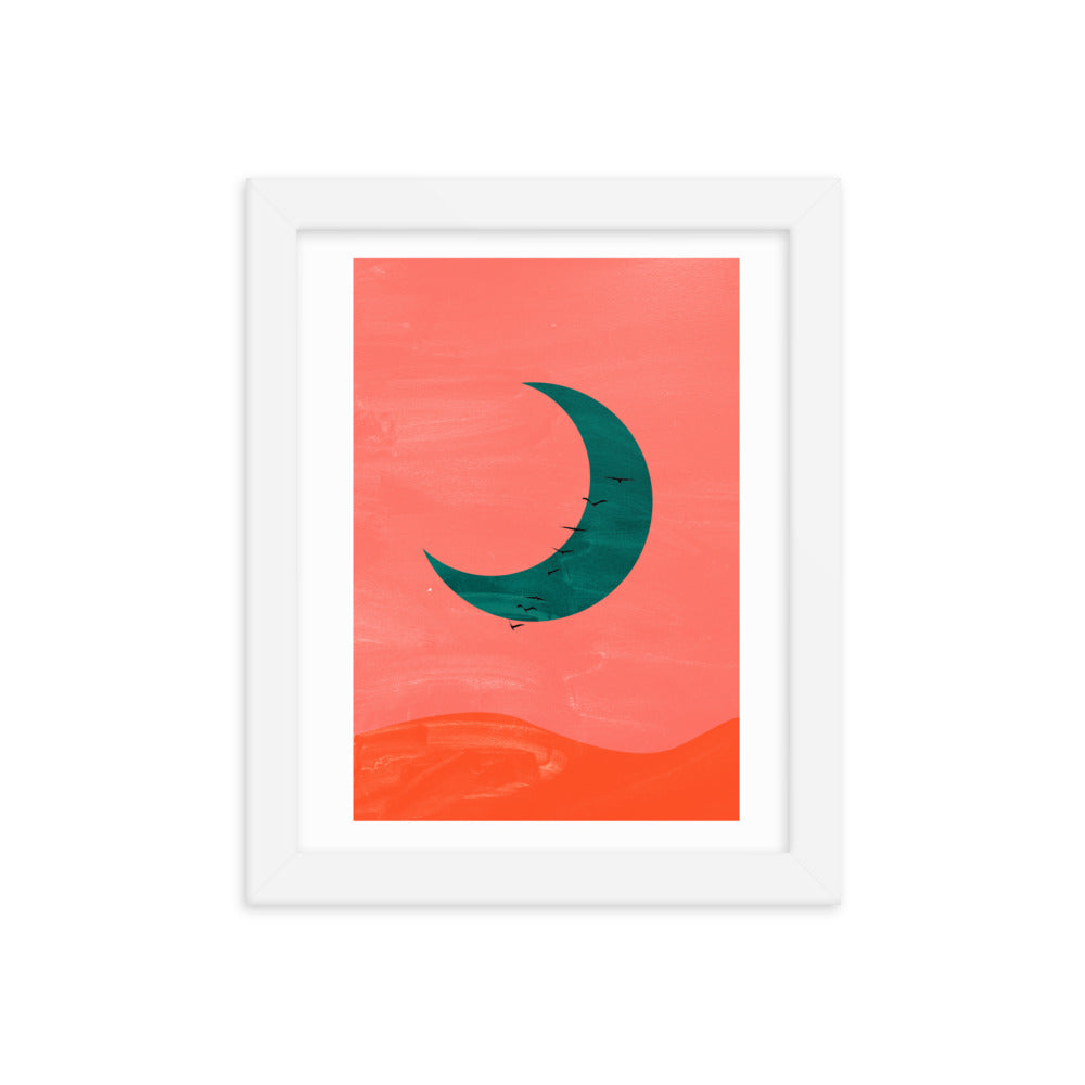 Crescent Moon Boho Framed Print