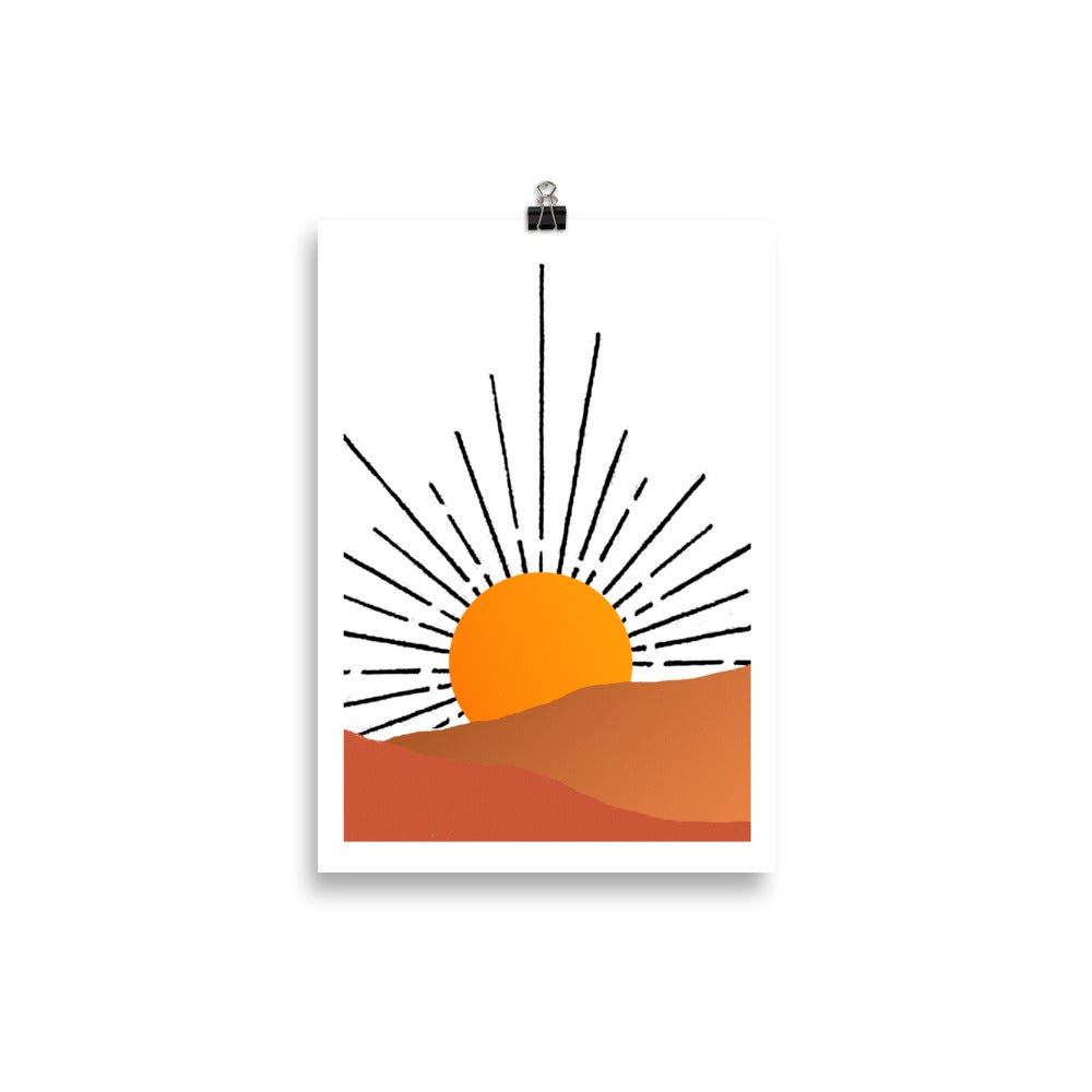 Sunrise over Desert Framed Print