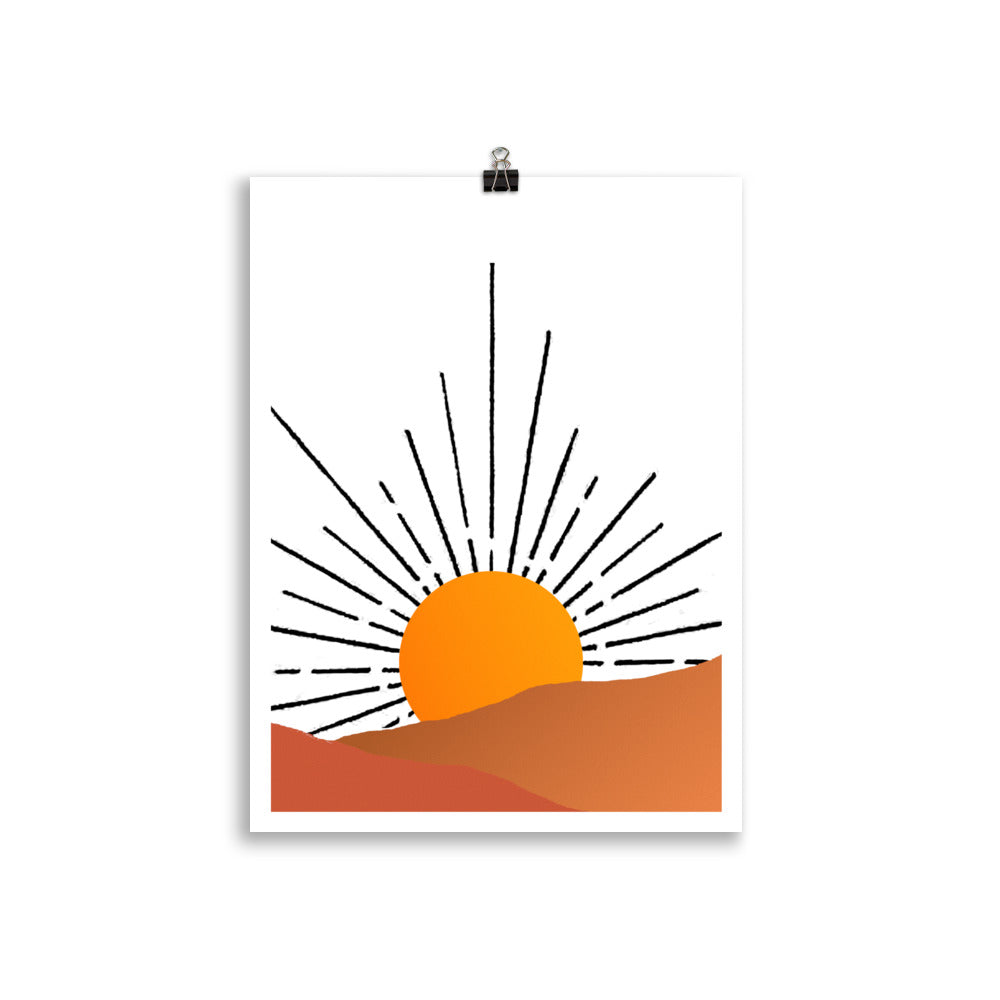 Sunrise over Desert Framed Print