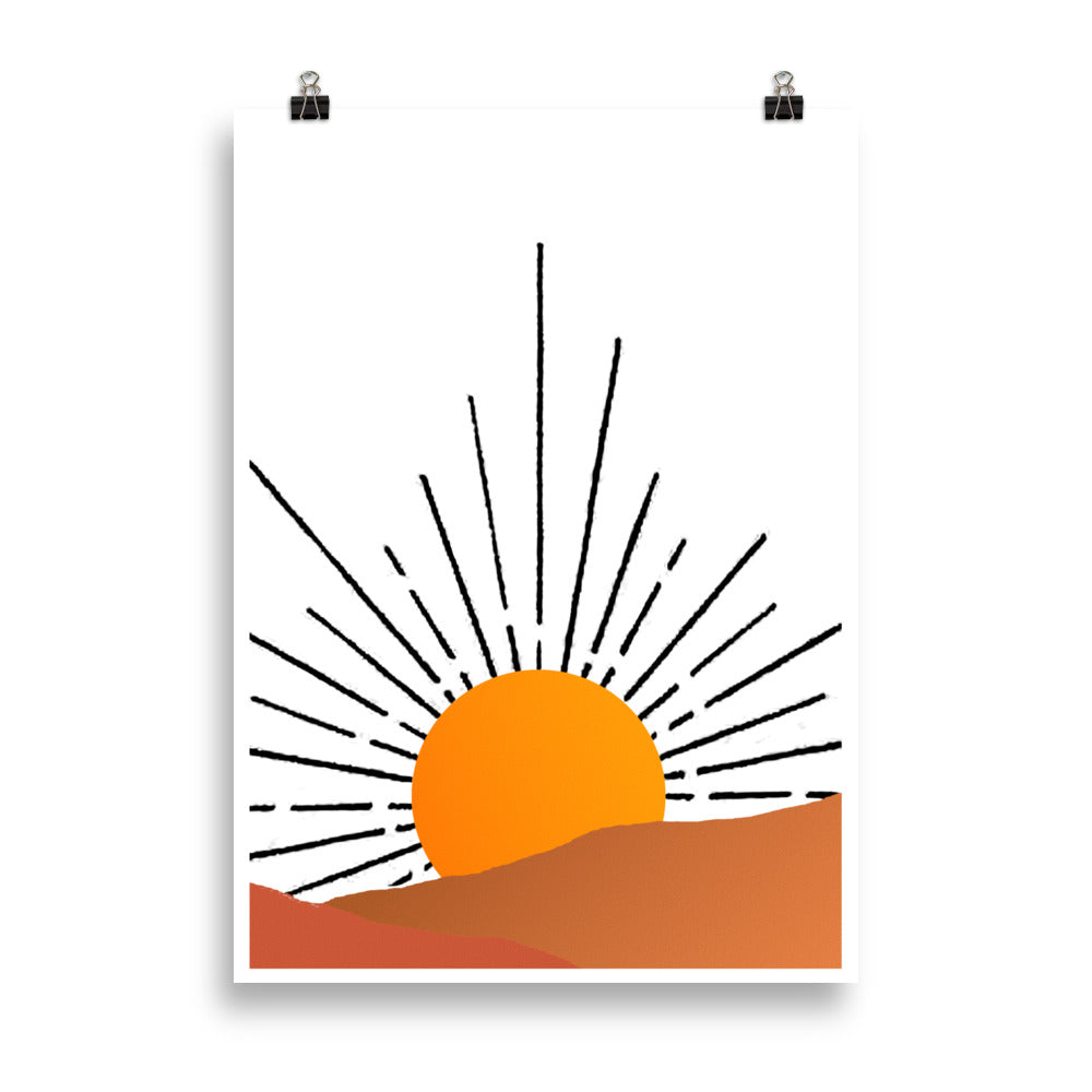 Sunrise over Desert Framed Print