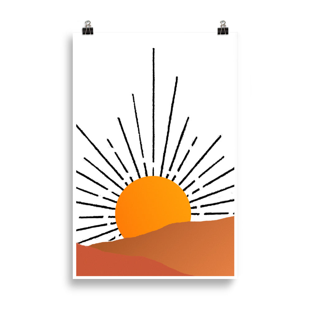 Sunrise over Desert Framed Print