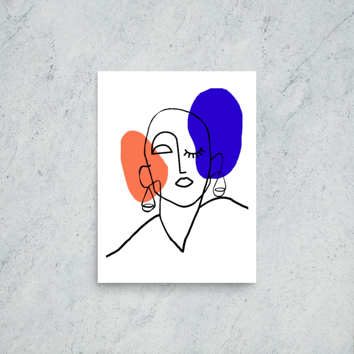 Abstract Lined Face Framed Print