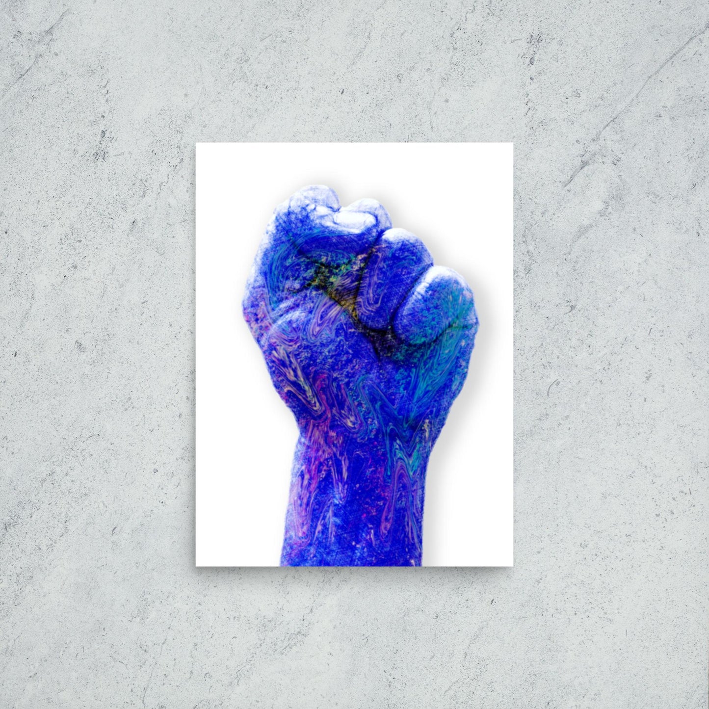 Blue Raised Fist Framed Print