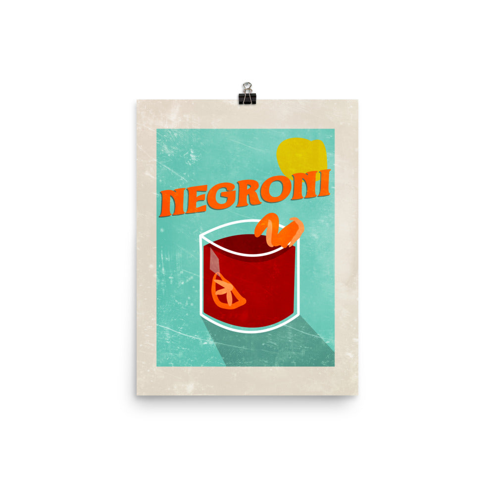 Negroni Cocktail Poster Print