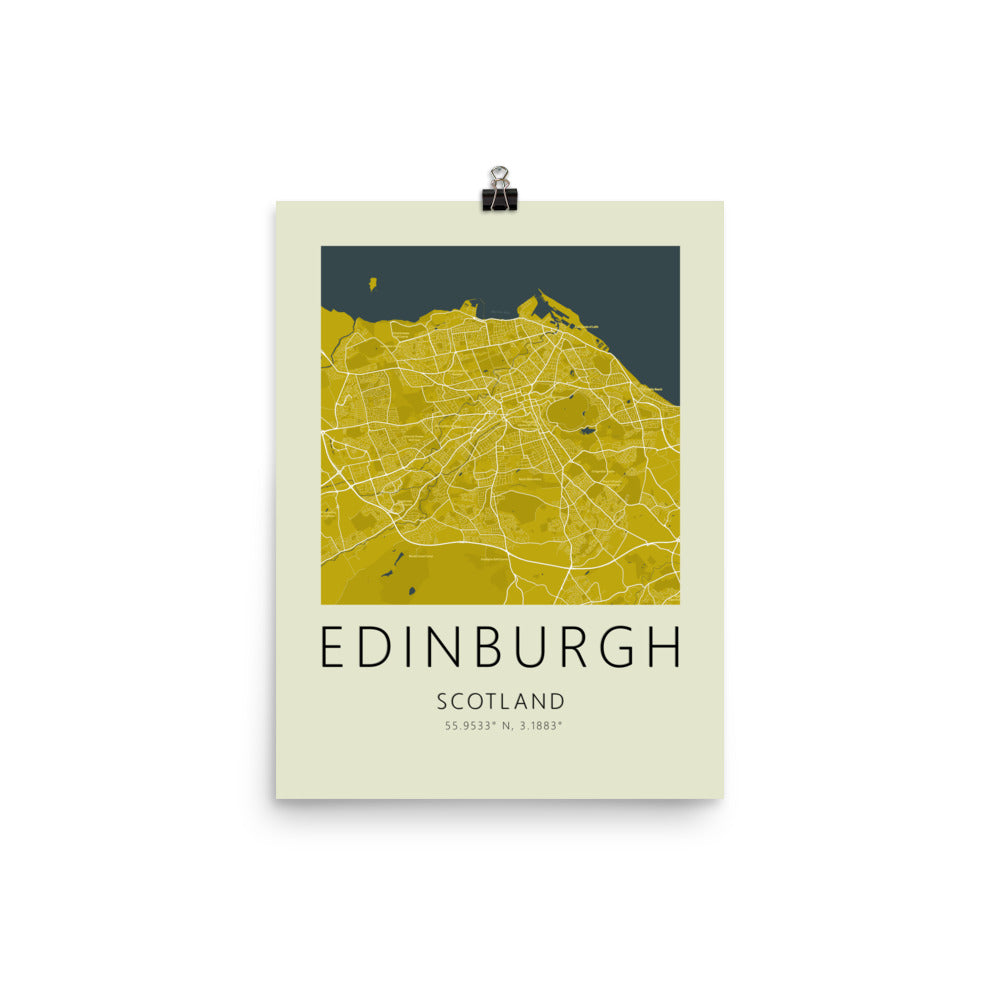 Edinburgh Map Framed Print