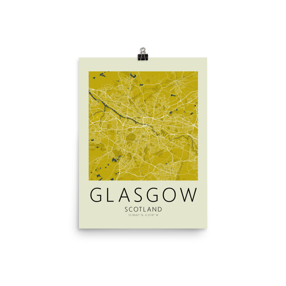 Glasgow Map Framed Print