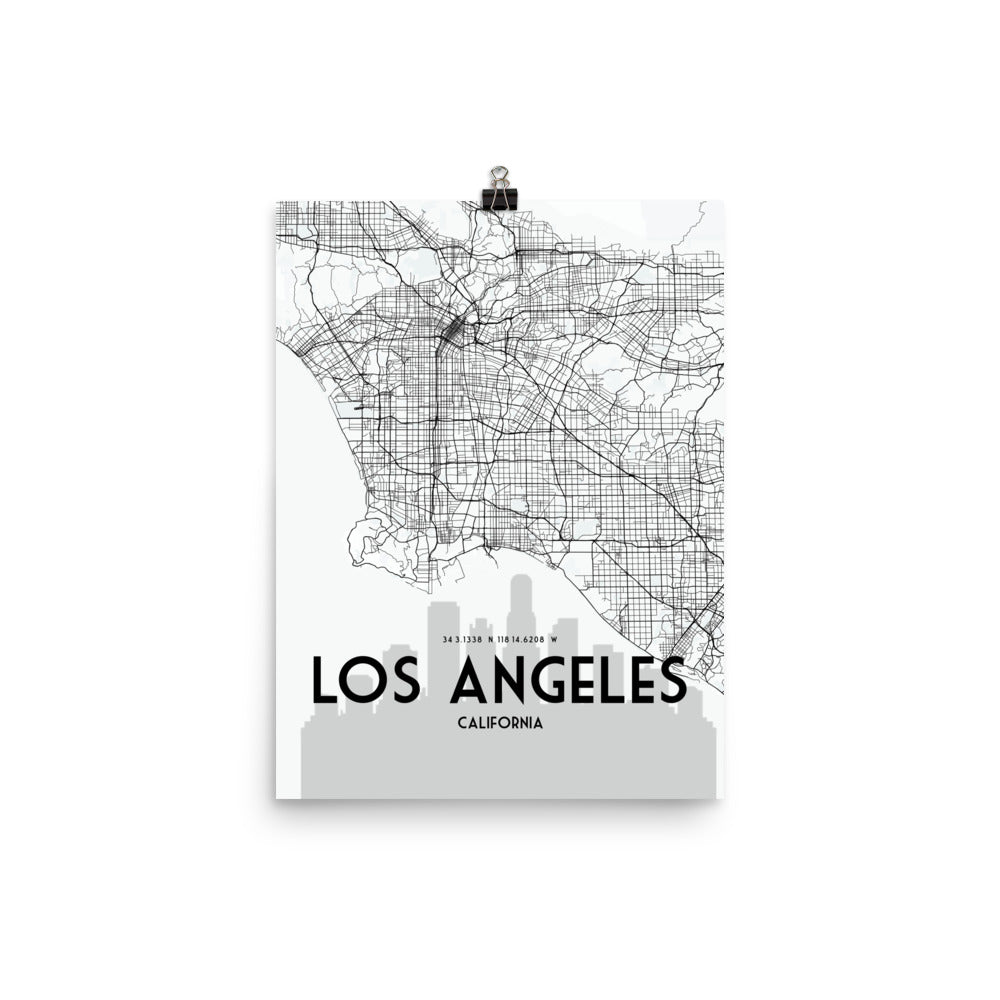 Los Angeles Map Framed Print