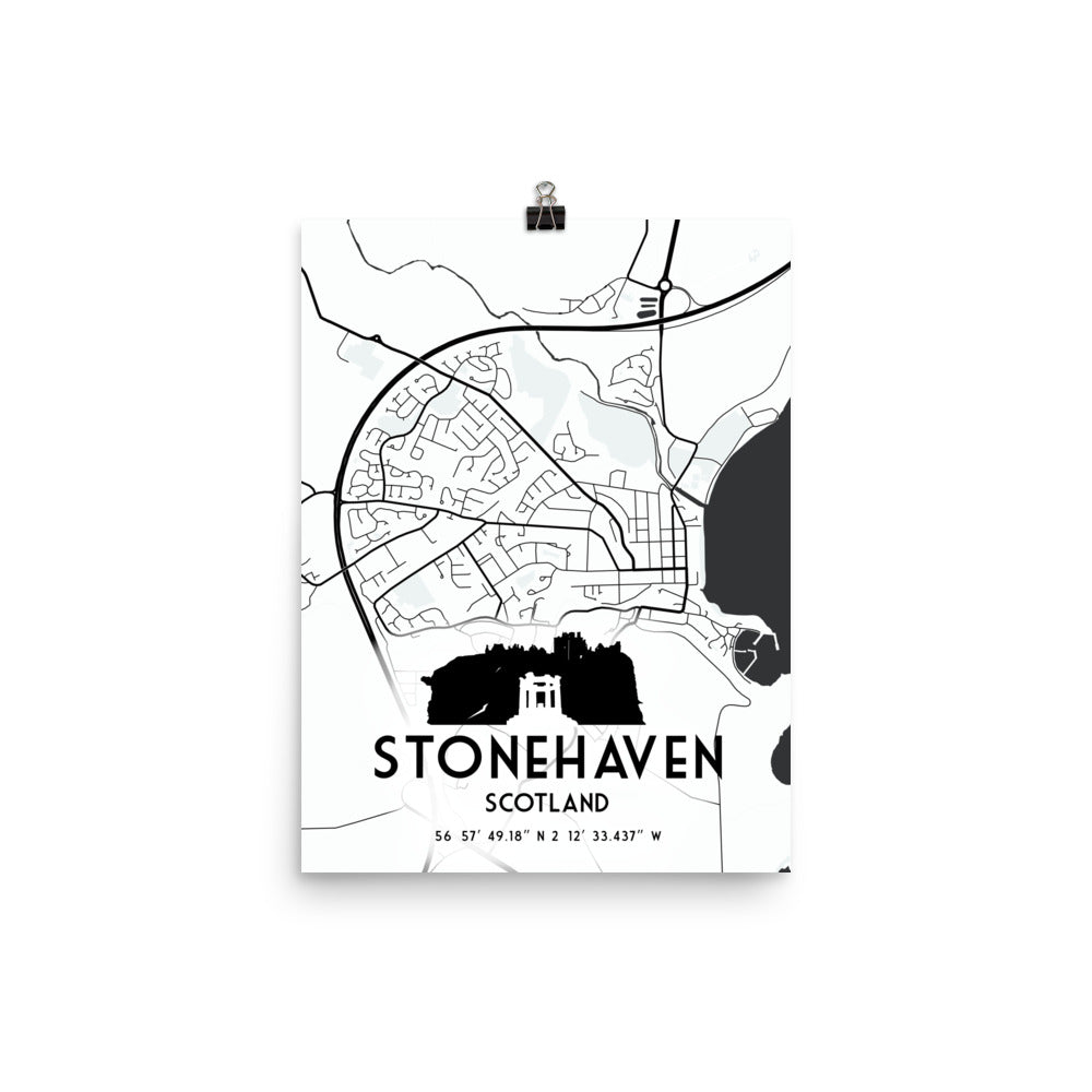 Stonehaven Map Framed Print