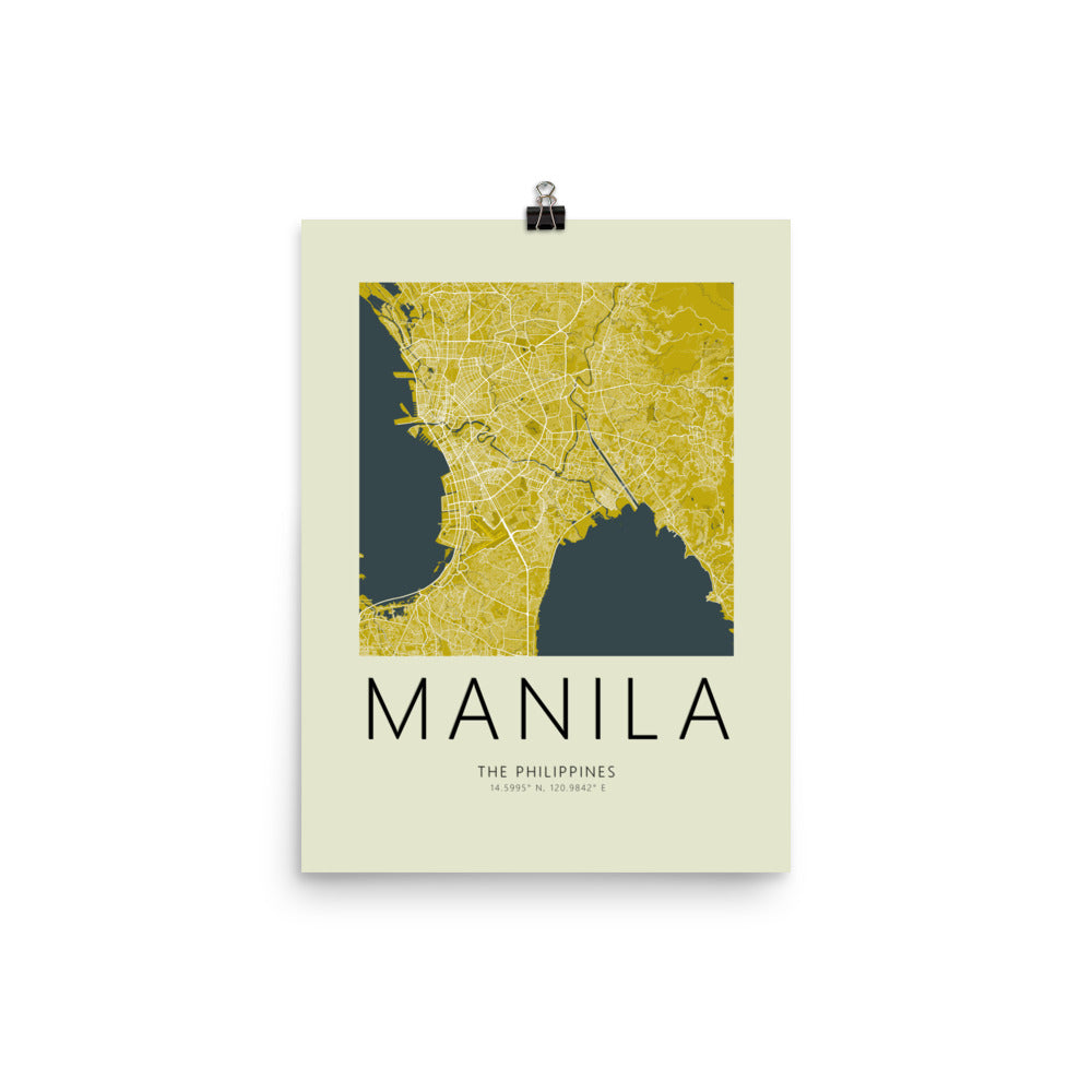 Manila Map Framed Print