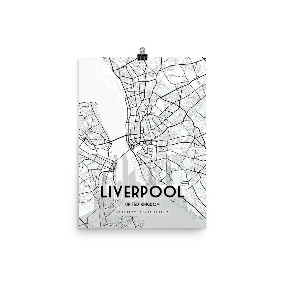 Liverpool Map Framed Print