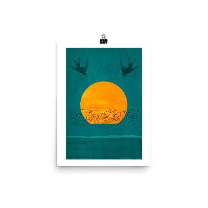 Birds Of The Sun Boho Framed Print