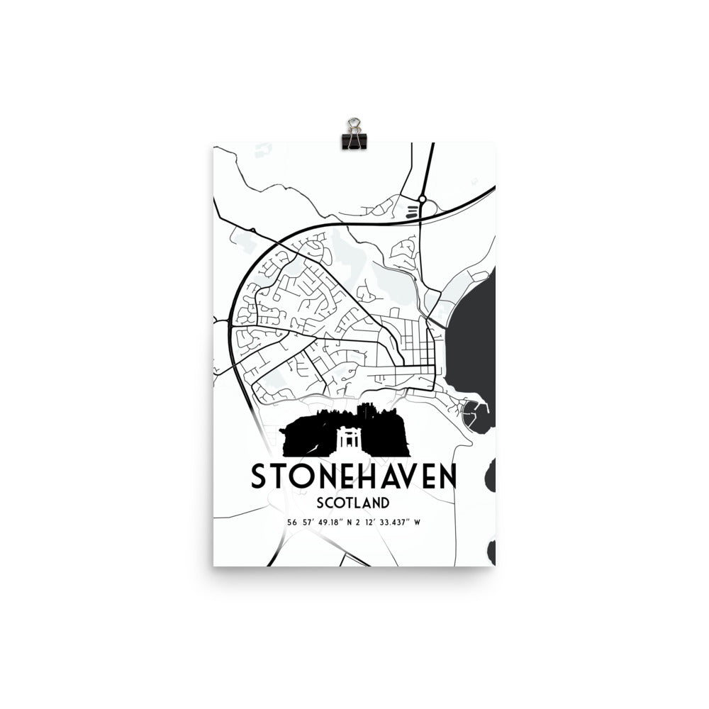 Stonehaven Map Framed Print