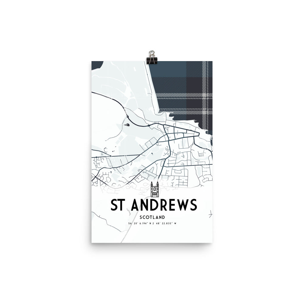 St Andrews Map Framed Print