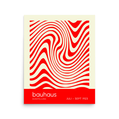 Bauhaus Orange Waves Framed Print