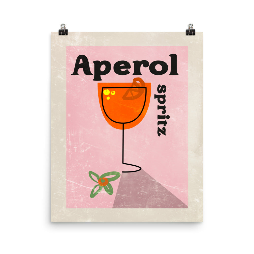 Aperol Spritz Cocktail Poster Print