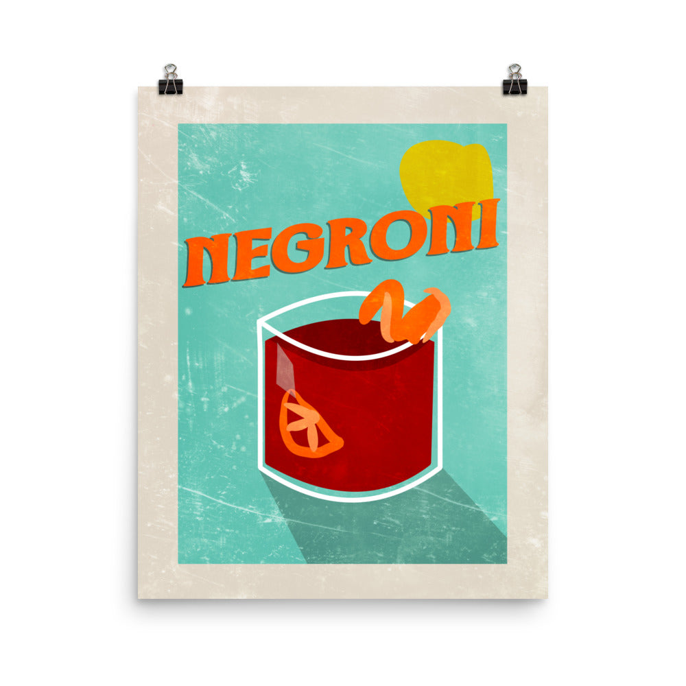 Negroni Cocktail Poster Print