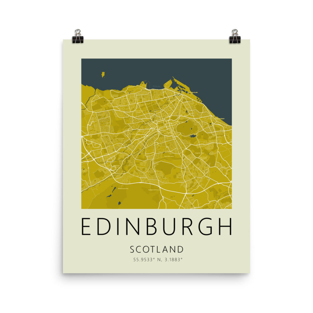 Edinburgh Map Framed Print