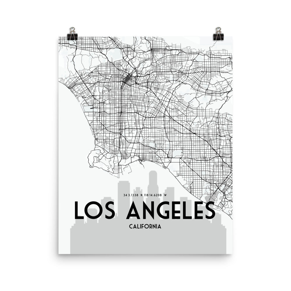 Los Angeles Map Framed Print