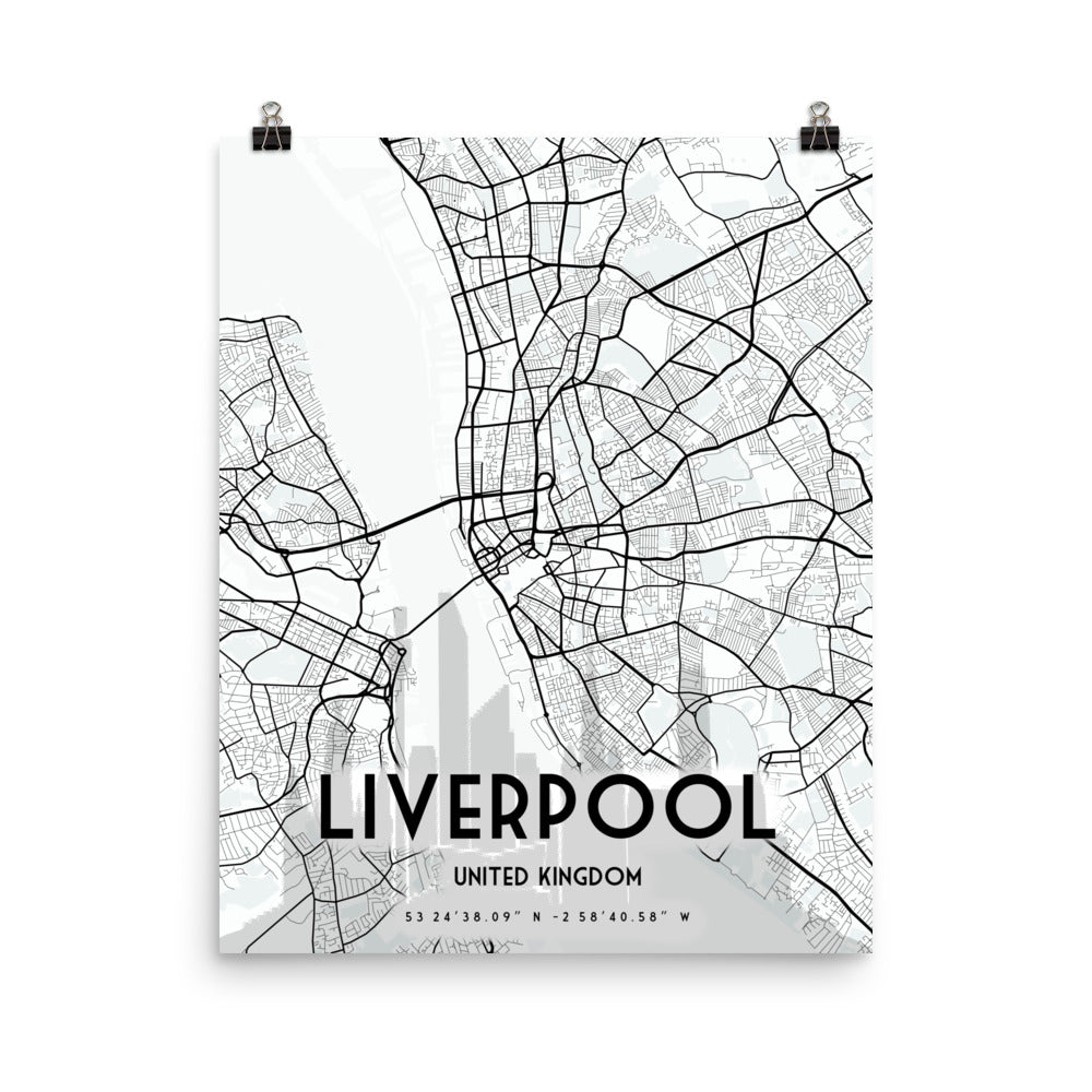 Liverpool Map Framed Print