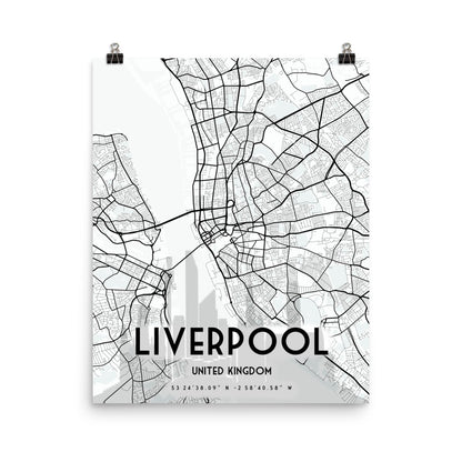 Liverpool Map Framed Print