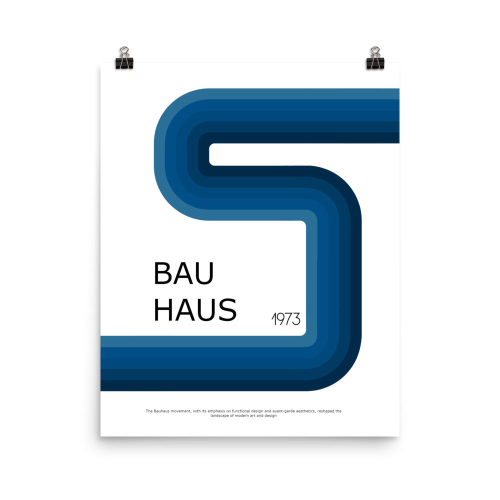 Bauhaus Blue Framed Print