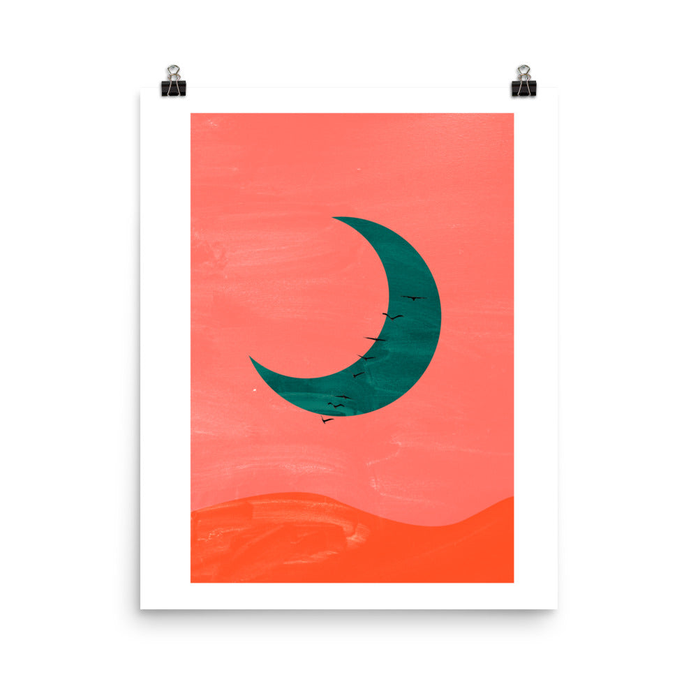 Crescent Moon Boho Framed Print