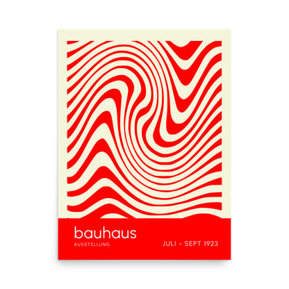 Bauhaus Orange Waves Framed Print
