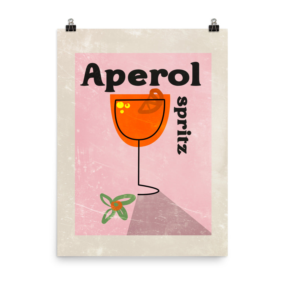 Aperol Spritz Cocktail Poster Print