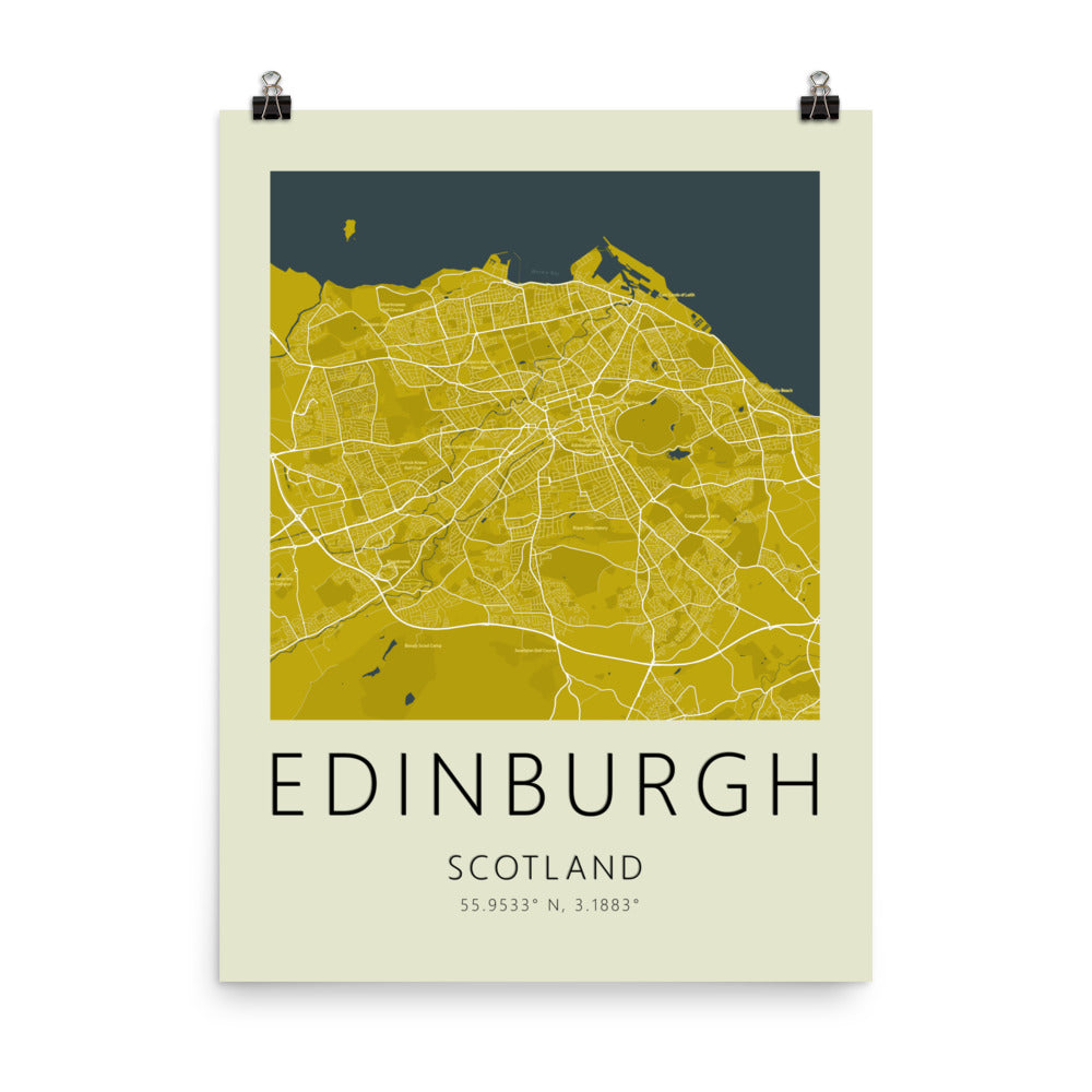 Edinburgh Map Framed Print