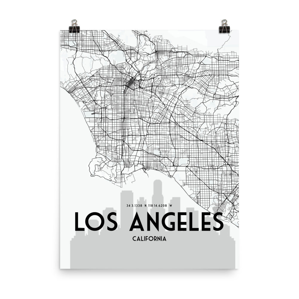 Los Angeles Map Framed Print