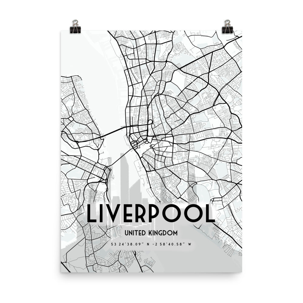 Liverpool Map Framed Print