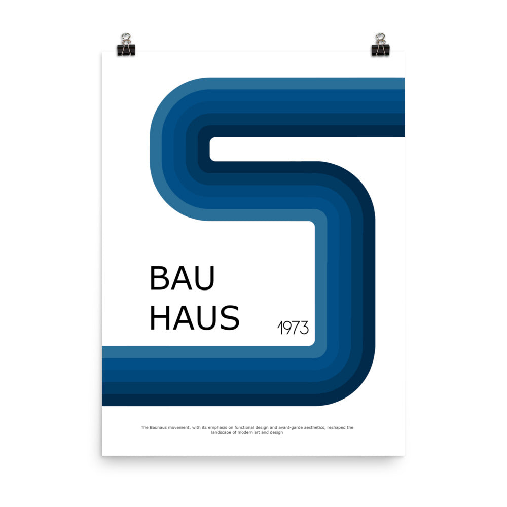 Bauhaus Blue Framed Print