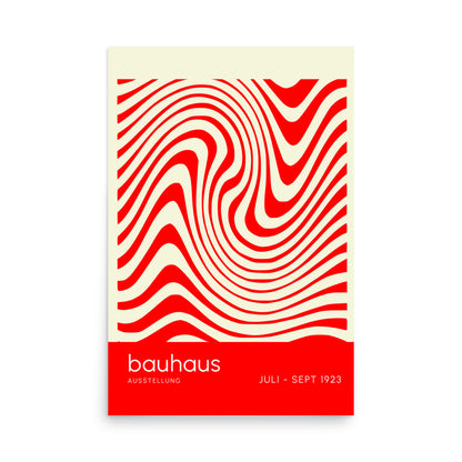 Bauhaus Orange Waves Framed Print