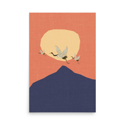 Boho Cranes of Dusk Framed Print
