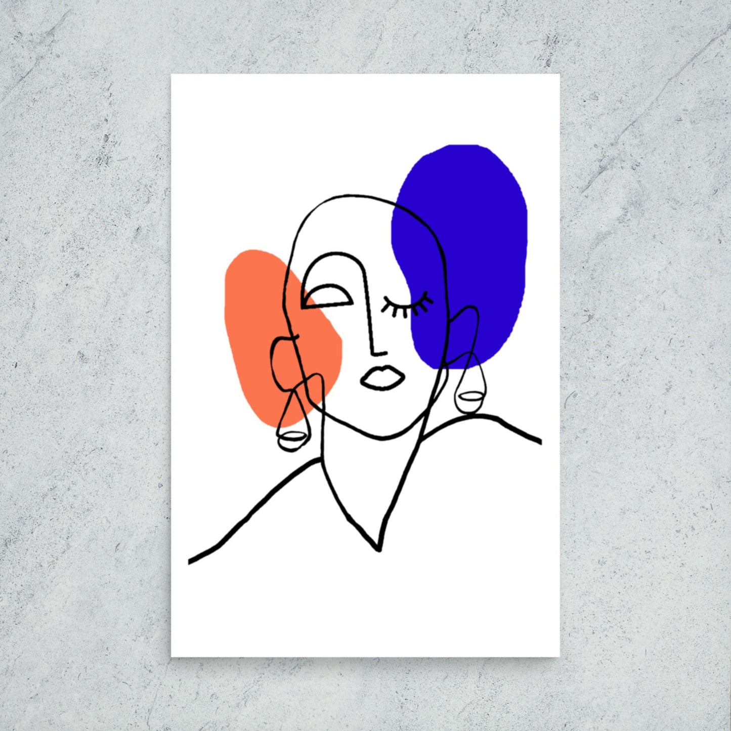 Abstract Lined Face Framed Print