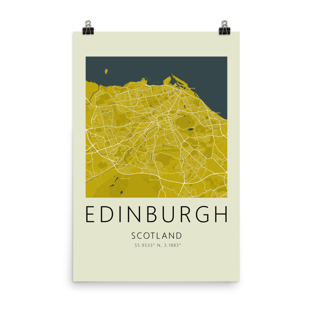 Edinburgh Map Framed Print