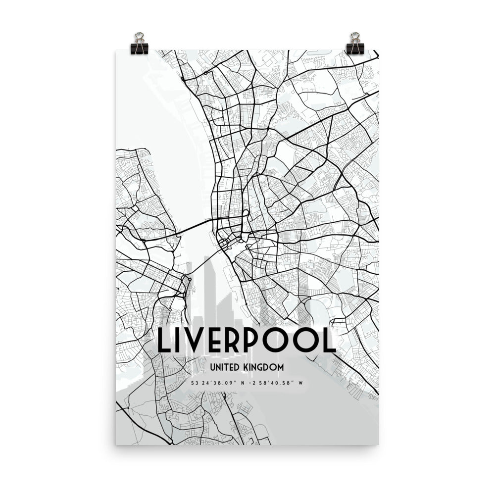 Liverpool Map Framed Print