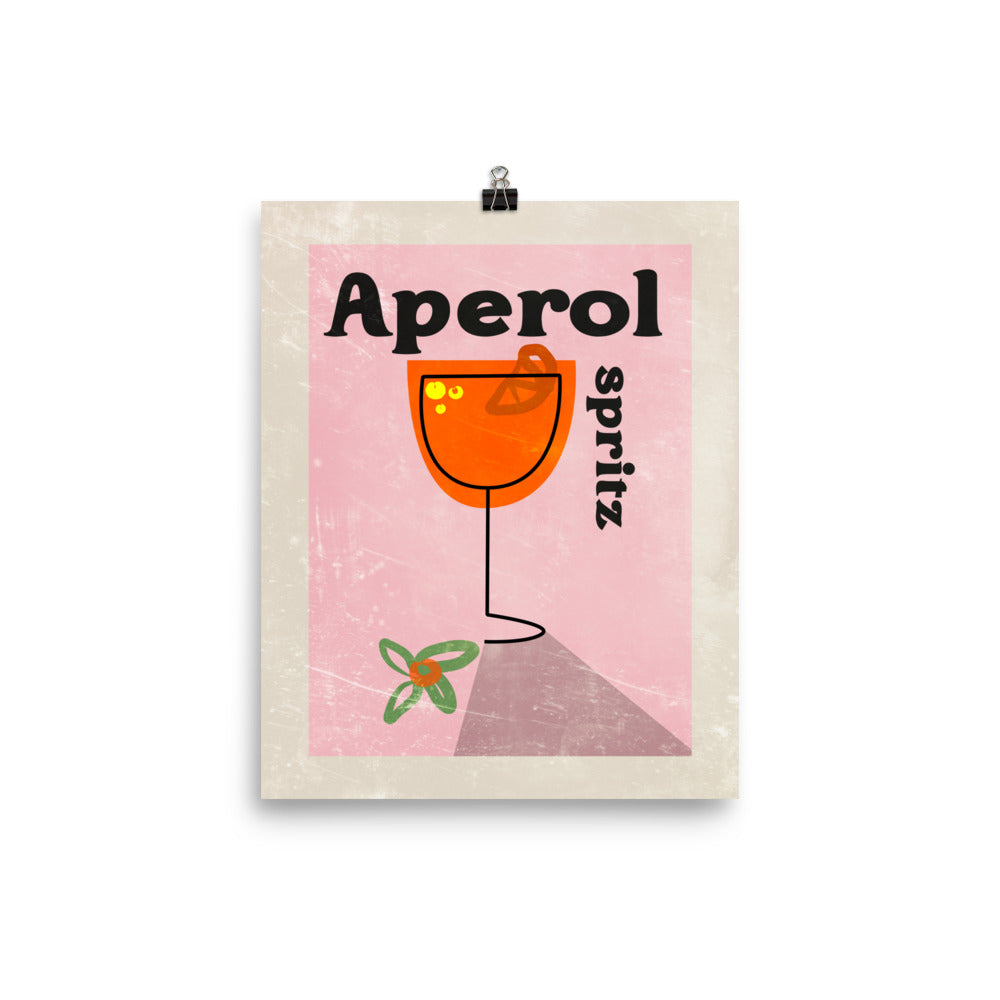 Aperol Spritz Cocktail Poster Print