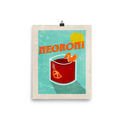 Negroni Cocktail Poster Print