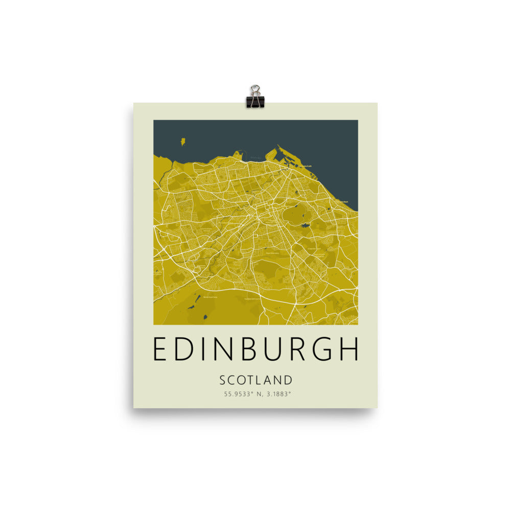 Edinburgh Map Framed Print