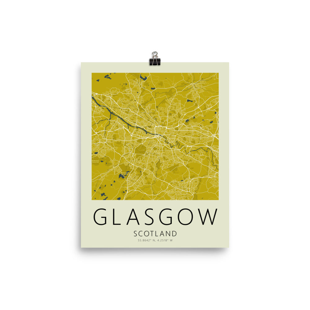 Glasgow Map Framed Print