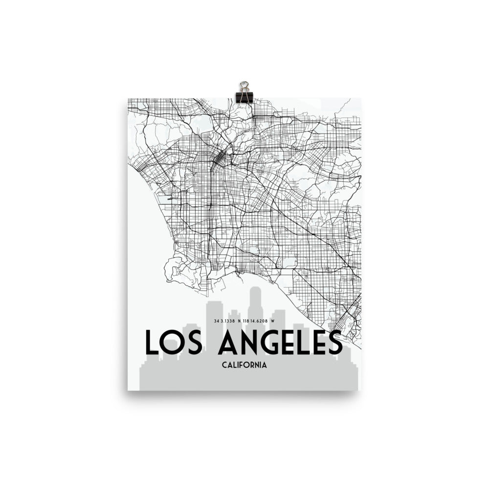 Los Angeles Map Framed Print